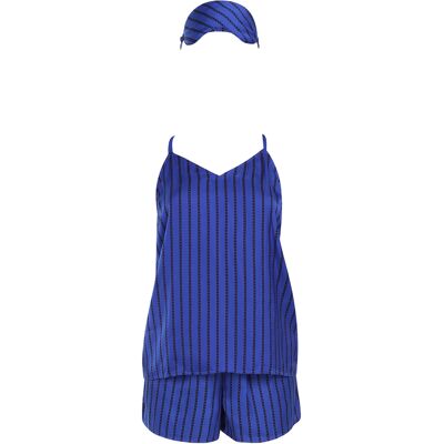 Dámske pyžamo Tommy Hilfiger modré v darčekové balenie (UW0UW04947 01Y) XS Dámske pyžamo Tommy Hilfiger modré v darčekové balenie (UW0UW04947 01Y) XS