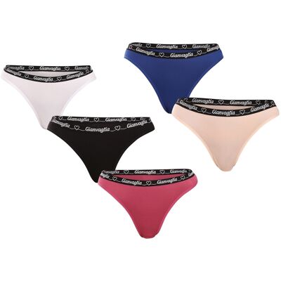 5PACK dámske tangá Gianvaglia viacfarebná (820-5) L 5PACK dámske tangá Gianvaglia viacfarebná (820-5) L