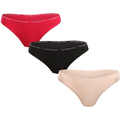 3PACK dámske tangá Tommy Hilfiger viacfarebná (UW0UW05954 0VI) S 3PACK dámske tangá Tommy Hilfiger viacfarebná (UW0UW05954 0VI) S