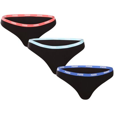 3PACK dámské tanga Puma čierná (503008001 009) XL 3PACK dámské tanga Puma čierná (503008001 009) XL