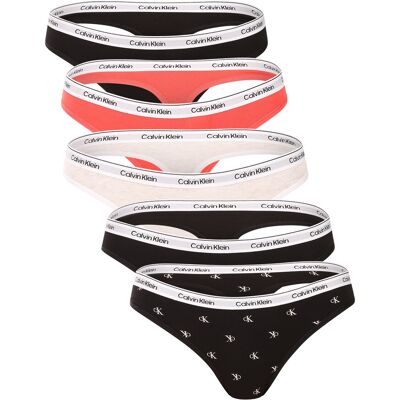 5PACK dámska tanga Calvin Klein viacfarebná (QD5221-3IX) S 5PACK dámska tanga Calvin Klein viacfarebná (QD5221-3IX) S