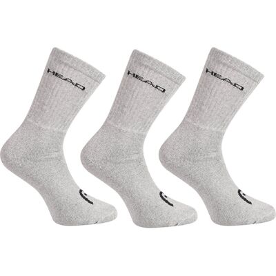 3PACK ponožky HEAD vysoké sivé (701213456 400) S 3PACK ponožky HEAD vysoké sivé (701213456 400) S
