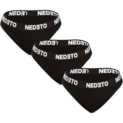 2. akosť 3PACK dámske nohavičky Nedeto čierne XL 2. akosť 3PACK dámske nohavičky Nedeto čierne XL