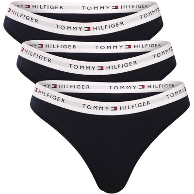 3PACK dámske tangá Tommy Hilfiger čierna (UW0UW05530 0R0) XL 3PACK dámske tangá Tommy Hilfiger čierna (UW0UW05530 0R0) XL