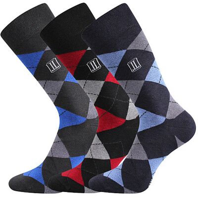 3PACK ponožky Lonka viacfarebné (Dikarus-káro/mix B) L 3PACK ponožky Lonka viacfarebné (Dikarus-káro/mix B) L