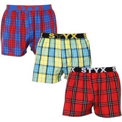 3PACK pánske trenky Styx športová guma viacfarebné (3B10123) L, trenírky 3PACK pánske trenky Styx športová guma viacfarebné (3B10123) L, trenírky
