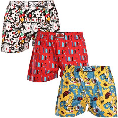 3PACK pánske trenky Styx art klasická guma viacfarebné (3A15390) L, trenírky 3PACK pánske trenky Styx art klasická guma viacfarebné (3A15390) L, trenírky