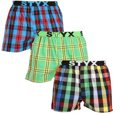 3PACK pánske trenky Styx športová guma viacfarebné (3B11123) S, trenírky 3PACK pánske trenky Styx športová guma viacfarebné (3B11123) S, trenírky