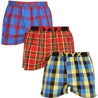 3PACK pánske trenky Styx športová guma viacfarebné (3B11456) S, trenírky 3PACK pánske trenky Styx športová guma viacfarebné (3B11456) S, trenírky