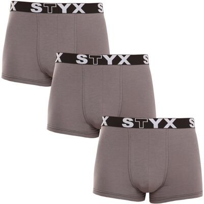 3PACK pánske boxerky Styx športová guma tmavo sivé (3G1063) S, trenky 3PACK pánske boxerky Styx športová guma tmavo sivé (3G1063) S, trenky