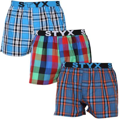 3PACK pánske trenky Styx športová guma viacfarebné (3B100710) S, trenírky 3PACK pánske trenky Styx športová guma viacfarebné (3B100710) S, trenírky