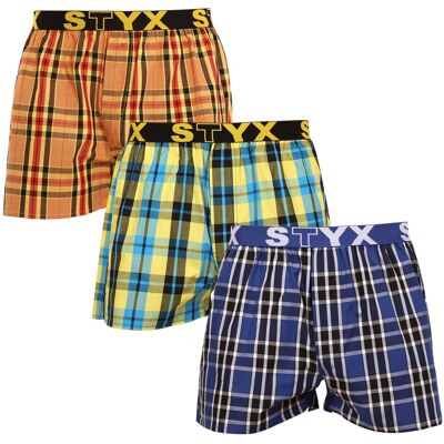 3PACK pánske trenky Styx športová guma viacfarebné (3B092140) L, trenírky 3PACK pánske trenky Styx športová guma viacfarebné (3B092140) L, trenírky