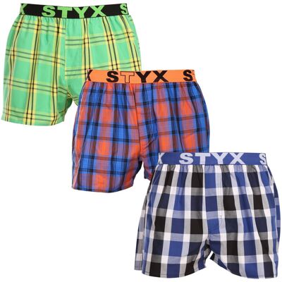 3PACK pánske trenky Styx športová guma viacfarebné (3B100619) S, trenírky 3PACK pánske trenky Styx športová guma viacfarebné (3B100619) S, trenírky