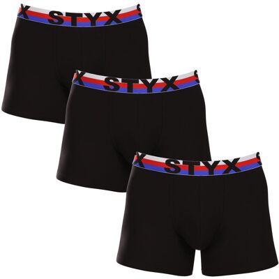 3PACK pánske boxerky Styx long športová guma čierne trikolóra (3U1960) L, trenky 3PACK pánske boxerky Styx long športová guma čierne trikolóra (3U1960) L, trenky