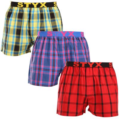 3PACK pánske trenky Styx športová guma viacfarebné (3B103133) L, trenírky 3PACK pánske trenky Styx športová guma viacfarebné (3B103133) L, trenírky