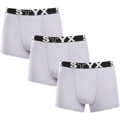 3PACK pánske boxerky Styx športová guma sivé (G10676767) S, trenky 3PACK pánske boxerky Styx športová guma sivé (G10676767) S, trenky