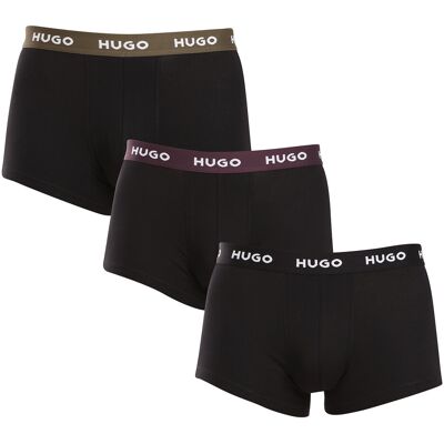 3PACK pánske boxerky HUGO čierné (50517878 988) M, trenky 3PACK pánske boxerky HUGO čierné (50517878 988) M, trenky