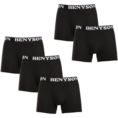 5PACK pánske boxerky Benysøn čierné (4004) XXL, trenky 5PACK pánske boxerky Benysøn čierné (4004) XXL, trenky