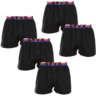 5PACK pánske trenky Styx športová guma čierne trikolóra (5B1960) L, trenírky 5PACK pánske trenky Styx športová guma čierne trikolóra (5B1960) L, trenírky