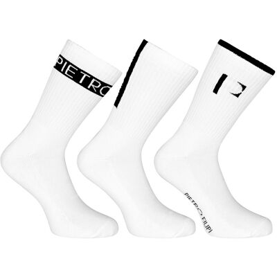 3PACK ponožky Pietro Filipi sportovní vysoké bielé (3POB4) L 3PACK ponožky Pietro Filipi sportovní vysoké bielé (3POB4) L