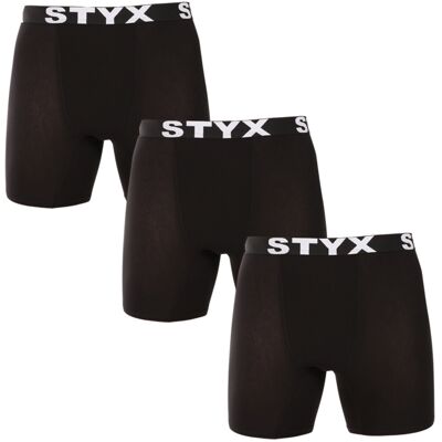 3PACK pánske boxerky Styx long športová guma čierne (3UN960) S, trenky 3PACK pánske boxerky Styx long športová guma čierne (3UN960) S, trenky