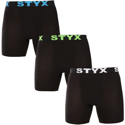 3PACK pánske boxerky Styx long športová guma čierne (3UN9601) S, trenky 3PACK pánske boxerky Styx long športová guma čierne (3UN9601) S, trenky