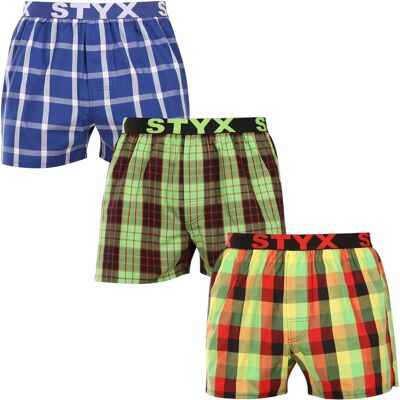 3PACK pánske trenky Styx športová guma viacfarebné (3B110406) S, trenírky 3PACK pánske trenky Styx športová guma viacfarebné (3B110406) S, trenírky