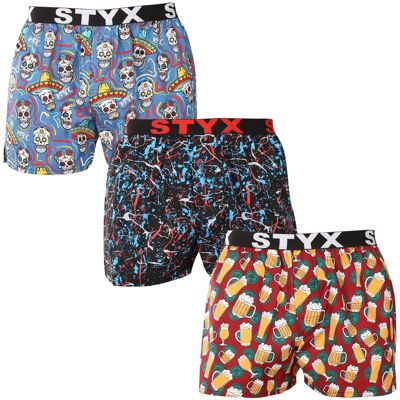 3PACK pánske trenky Styx art športová guma viacfarebné (3B18456) XL, trenírky 3PACK pánske trenky Styx art športová guma viacfarebné (3B18456) XL, trenírky