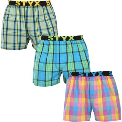 3PACK pánske trenky Styx športová guma viacfarebné (3B110103) S, trenírky 3PACK pánske trenky Styx športová guma viacfarebné (3B110103) S, trenírky