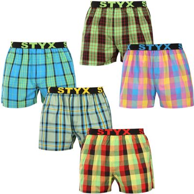 5PACK pánske trenky Styx športová guma viacfarebné (5B110105) S, trenírky 5PACK pánske trenky Styx športová guma viacfarebné (5B110105) S, trenírky
