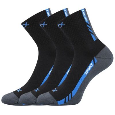 3PACK ponožky VoXX sportovné čierné (Pius) S 3PACK ponožky VoXX sportovné čierné (Pius) S