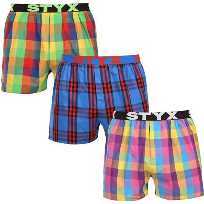 3PACK pánske trenky Styx športová guma viacfarebné (3B010205) S, trenírky 3PACK pánske trenky Styx športová guma viacfarebné (3B010205) S, trenírky