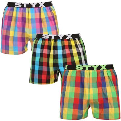 3PACK pánske trenky Styx športová guma viacfarebné (3B010406) S, trenírky 3PACK pánske trenky Styx športová guma viacfarebné (3B010406) S, trenírky