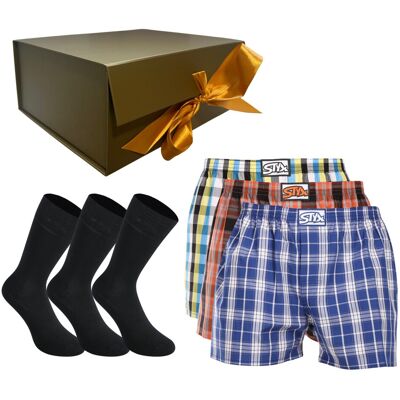 Pánska darčeková sada 3PACK trenky a 3PACK bambusové ponožky Styx (6STR) XL, trenírky Pánska darčeková sada 3PACK trenky a 3PACK bambusové ponožky Styx (6STR) XL, trenírky