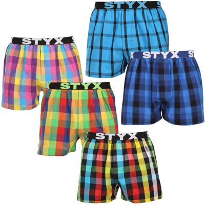 5PACK pánske trenky Styx športová guma viacfarebné (5B0113456) L, trenírky 5PACK pánske trenky Styx športová guma viacfarebné (5B0113456) L, trenírky