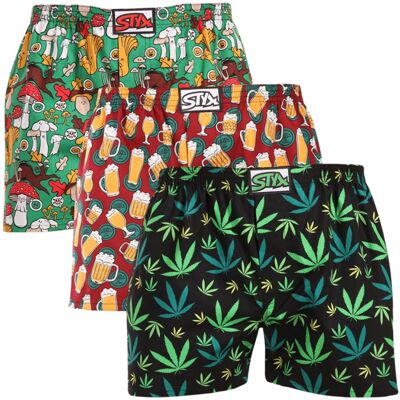 3PACK pánske trenky Styx art klasická guma viacfarebné (3A18589) XXL, trenírky 3PACK pánske trenky Styx art klasická guma viacfarebné (3A18589) XXL, trenírky