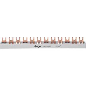 Hager Spojovacia koľajnica 3-pólový 57mod 10mm2 Hager Spojovacia koľajnica 3-pólový 57mod 10mm2