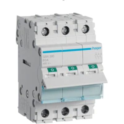 Hager Odpojovač izolačného spínača 3-fázový 3P 100A 400V AC Hager Odpojovač izolačného spínača 3-fázový 3P 100A 400V AC