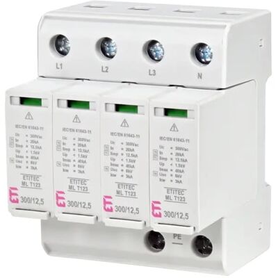 ETI Zvodič prepätia Typ 1+2+3 (B+C+D) 4P 20kA 1,5kV ETI Zvodič prepätia Typ 1+2+3 (B+C+D) 4P 20kA 1,5kV
