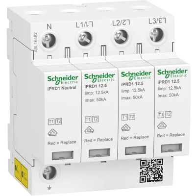 Schneider Electric Zvodič prepätia Typ 1+2 (Trieda B+C) 3P+N 12,5kA 1,5kV Schneider Electric Zvodič prepätia Typ 1+2 (Trieda B+C) 3P+N 12,5kA 1,5kV