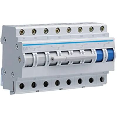 Hager Modulový prepínač napájania I-0-II (1-0-2) 3P+N 63A 400V AC Hager Modulový prepínač napájania I-0-II (1-0-2) 3P+N 63A 400V AC