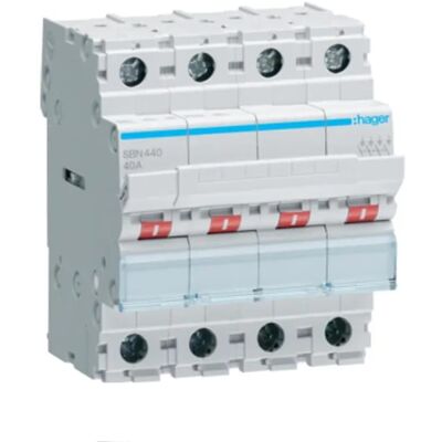 Hager Izolačný odpínač 3-Fázový 4P 40A 400V AC Hager Izolačný odpínač 3-Fázový 4P 40A 400V AC