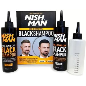 Nishman Hair&Beard Care Black Shampoo - farbiaci šampón, (200 ml farbivo, 200 ml aktivátor + aplikačná fľaša) Nishman Hair&Beard Care Black Shampoo - farbiaci šampón, (200 ml farbivo, 200 ml aktivátor + aplikačná fľaša)