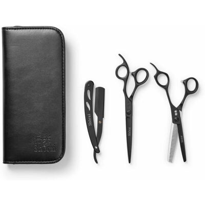 Shorai BC Set Matt Black (1444) - set profesionálnych nožníc 6,5" s efilačnými nožnicami a shavettou Shorai BC Set Matt Black (1444) - set profesionálnych nožníc 6,5" s efilačnými nožnicami a shavettou