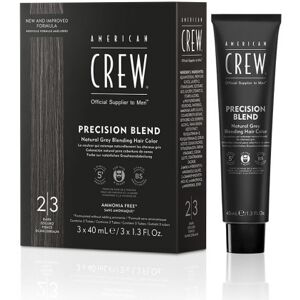 American Crew Precision Blend - bezamoniakové pánske farby na vlasy a bradu, 3x40 ml 3x40 ml - Blend Dark 2-3 - čierna American Crew Precision Blend - bezamoniakové pánske farby na vlasy a bradu, 3x40 ml 3x40 ml - Blend Dark 2-3 - čierna