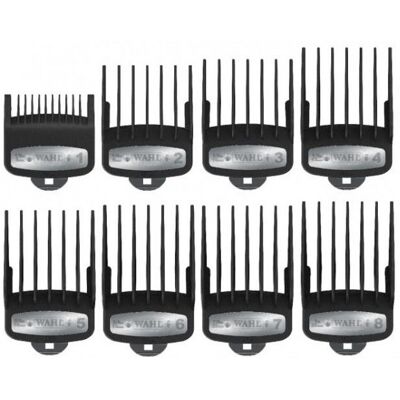 plastový nádstavec na strojčeky na vlasy Wahl Premium Combs 03171-500 - sada prémiových nadstavcov - 8ks (3, 6, 10, 13, 16, 19, 22, 25mm) plastový nádstavec na strojčeky na vlasy Wahl Premium Combs 03171-500 - sada prémiových nadstavcov - 8ks (3, 6, 10, 13, 16, 19, 22, 25mm)