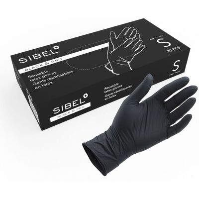 Sibel BlackPro Gloves Latex Black REUSABLE - znovupoužiteľné rukavice latexové, 20 ks / bal L - Large Sibel BlackPro Gloves Latex Black REUSABLE - znovupoužiteľné rukavice latexové, 20 ks / bal L - Large