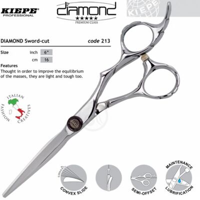 Kiepe THREE STARS Diamond Series 213 - profesionálne kadernícke nožnice VÝPREDAJ: 213 / 6 " Kiepe THREE STARS Diamond Series 213 - profesionálne kadernícke nožnice VÝPREDAJ: 213 / 6 "