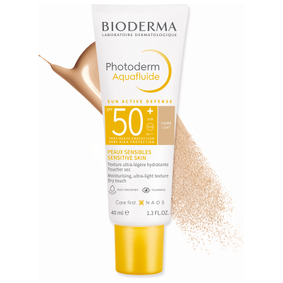 NAOS Bioderma Photoderm Aquafluid tónovaný fluid na tvár SPF50+ svetlý 40 ml NAOS Bioderma Photoderm Aquafluid tónovaný fluid na tvár SPF50+ svetlý 40 ml