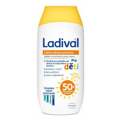 STADA Ladival detská citlivá pokožka mlieko SPF50+ 200 ml STADA Ladival detská citlivá pokožka mlieko SPF50+ 200 ml